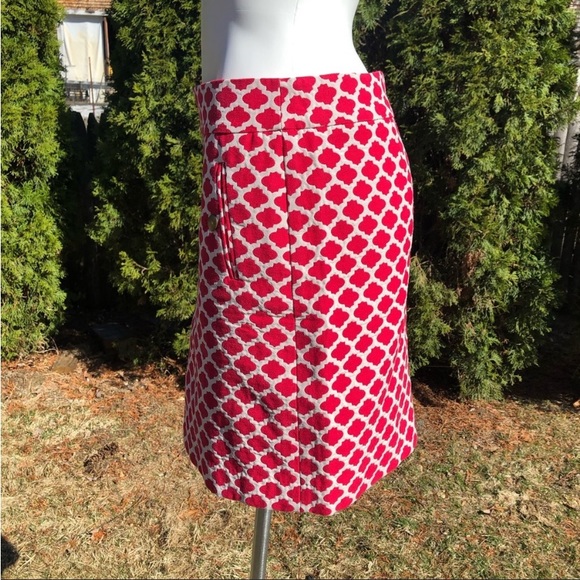 Ann Taylor lined Moroccan windowpane skirt sz 6 - Picture 5 of 7
